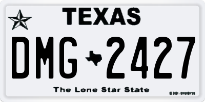 TX license plate DMG2427