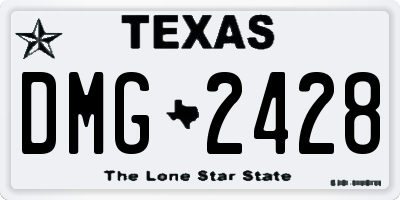 TX license plate DMG2428