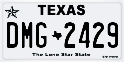TX license plate DMG2429