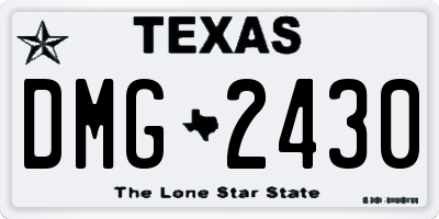 TX license plate DMG2430