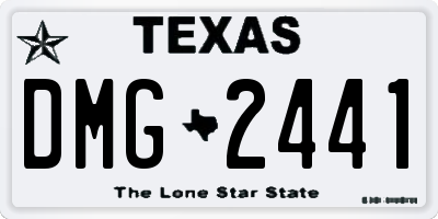 TX license plate DMG2441
