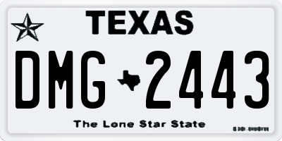 TX license plate DMG2443