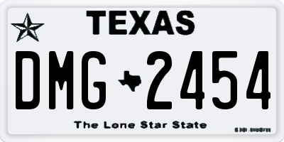TX license plate DMG2454