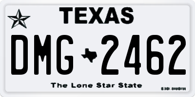 TX license plate DMG2462