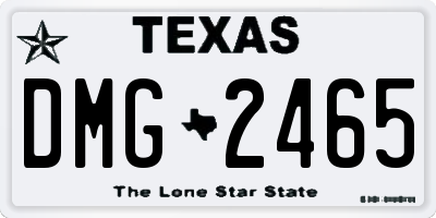 TX license plate DMG2465