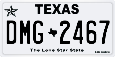 TX license plate DMG2467
