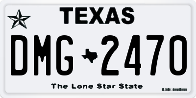 TX license plate DMG2470