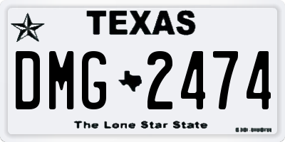 TX license plate DMG2474