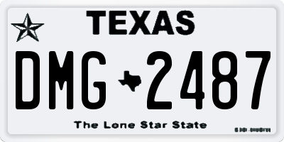 TX license plate DMG2487
