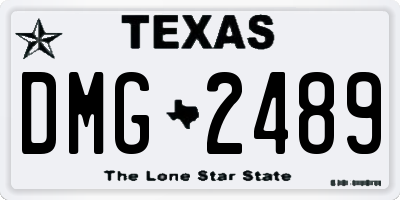 TX license plate DMG2489
