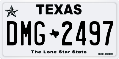 TX license plate DMG2497