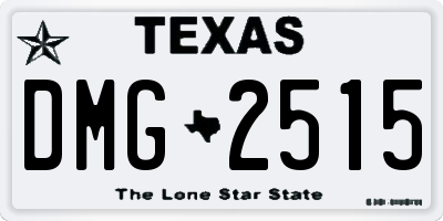 TX license plate DMG2515