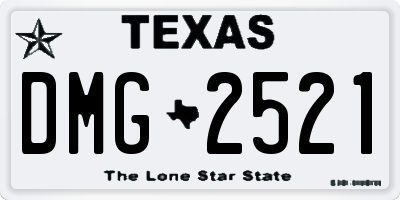 TX license plate DMG2521