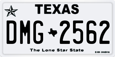 TX license plate DMG2562