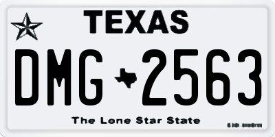 TX license plate DMG2563