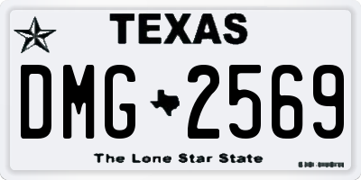 TX license plate DMG2569