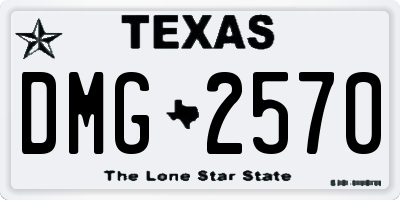 TX license plate DMG2570