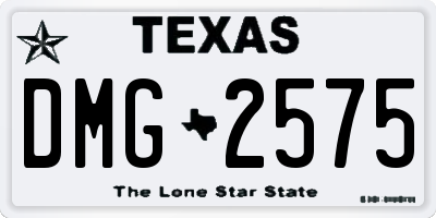 TX license plate DMG2575