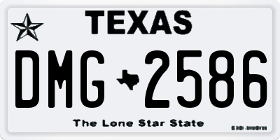 TX license plate DMG2586