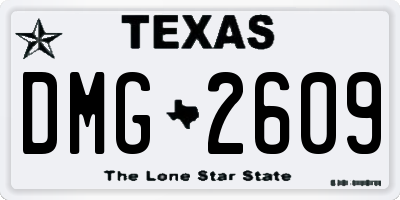 TX license plate DMG2609