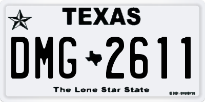 TX license plate DMG2611