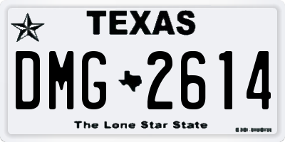 TX license plate DMG2614
