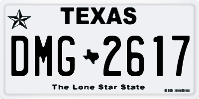 TX license plate DMG2617