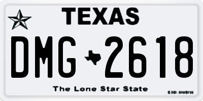 TX license plate DMG2618