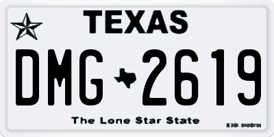 TX license plate DMG2619