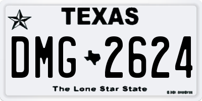 TX license plate DMG2624