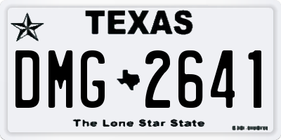 TX license plate DMG2641