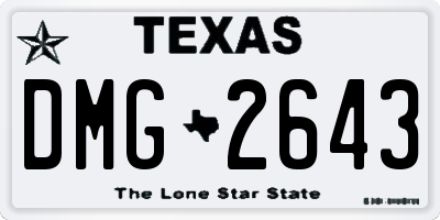TX license plate DMG2643