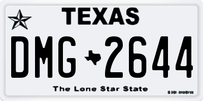 TX license plate DMG2644
