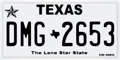 TX license plate DMG2653