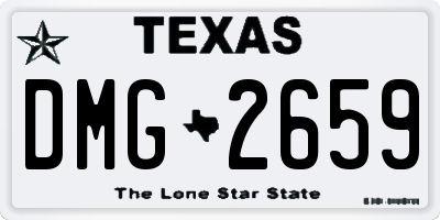 TX license plate DMG2659