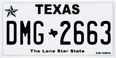 TX license plate DMG2663