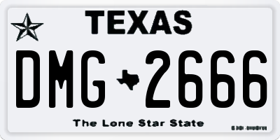 TX license plate DMG2666