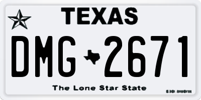 TX license plate DMG2671