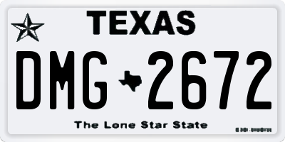 TX license plate DMG2672