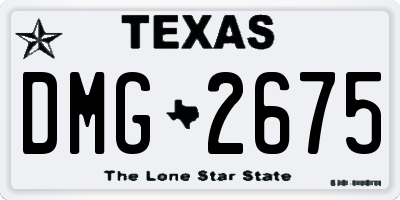 TX license plate DMG2675