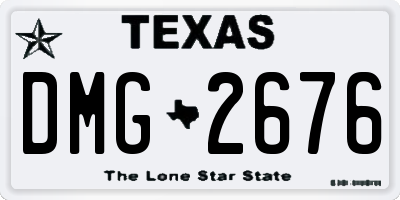 TX license plate DMG2676