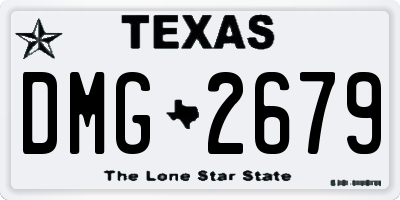 TX license plate DMG2679