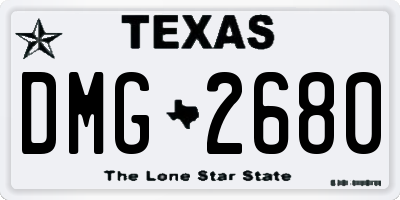 TX license plate DMG2680
