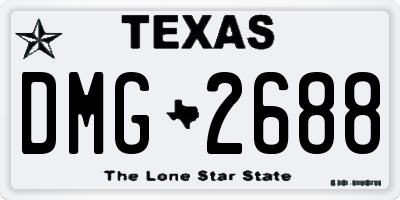 TX license plate DMG2688
