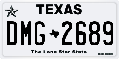 TX license plate DMG2689