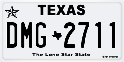TX license plate DMG2711