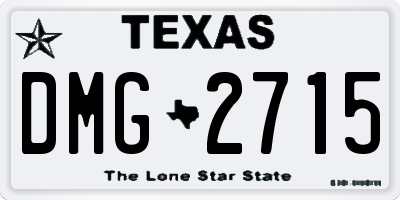 TX license plate DMG2715