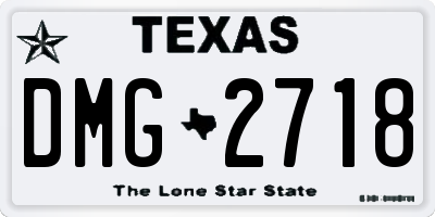 TX license plate DMG2718