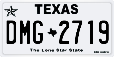 TX license plate DMG2719