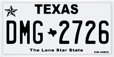 TX license plate DMG2726